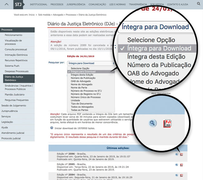 diário da justiça eletrônico